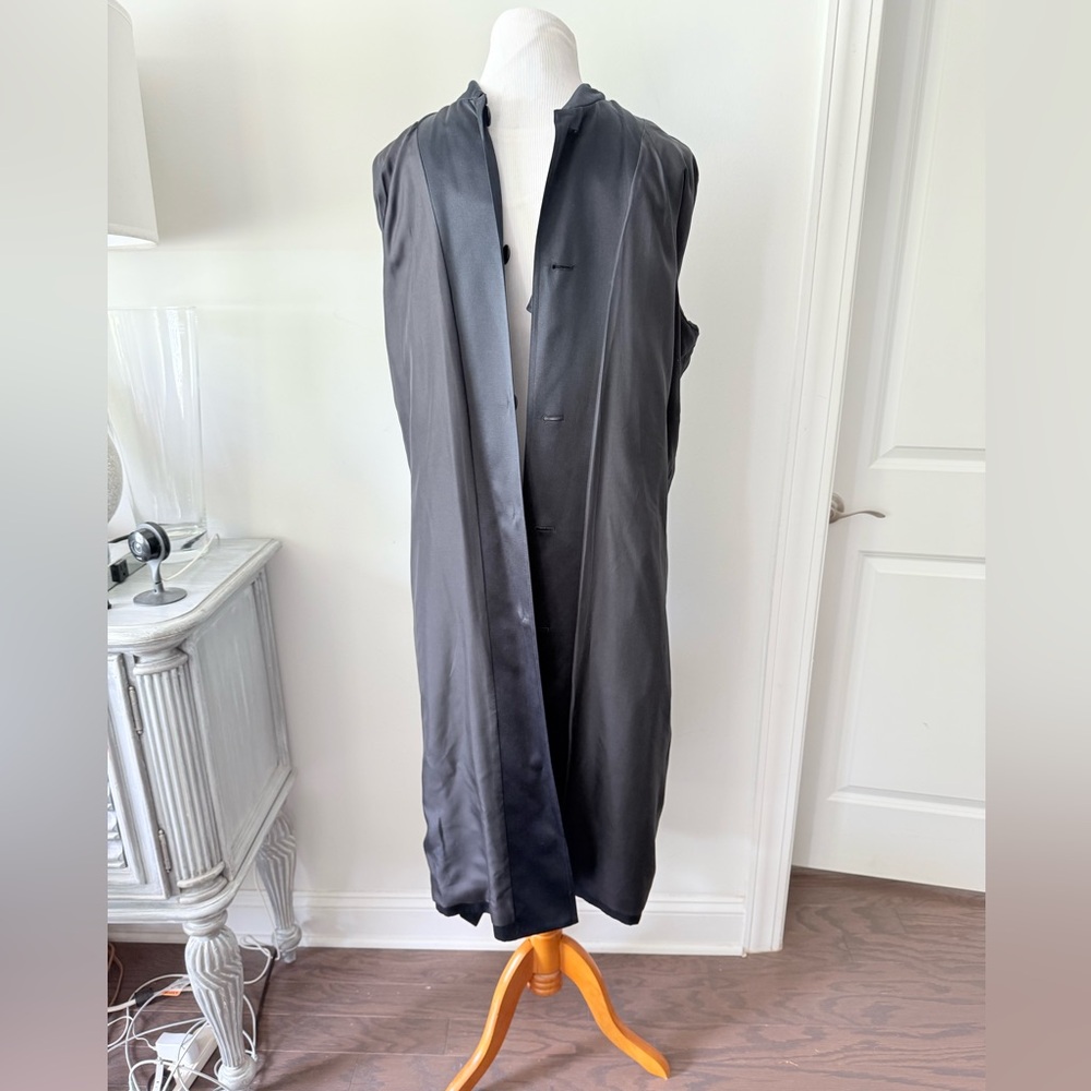 CELINE Silk Wool Blend Belted Trench Coat - Picture 8 of 16